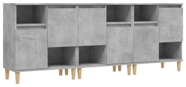 Příborníky 3 ks betonově šedé 60 x 35 x 70 cm kompozitní dřevo 3185739