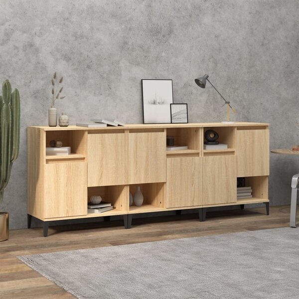 Příborníky 3 ks dub sonoma 60 x 35 x 70 cm kompozitní dřevo 3185746