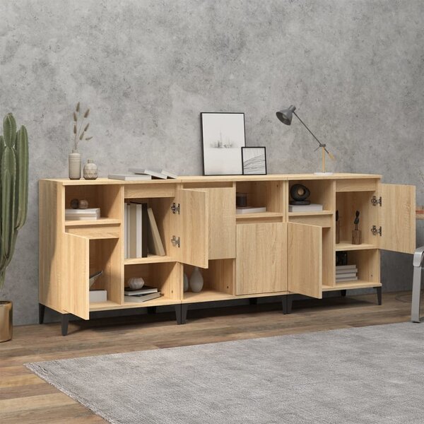 Příborníky 3 ks dub sonoma 60 x 35 x 70 cm kompozitní dřevo 3185746