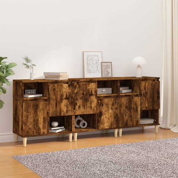 Příborníky 3 ks kouřový dub 60 x 35 x 70 cm kompozitní dřevo 3185740