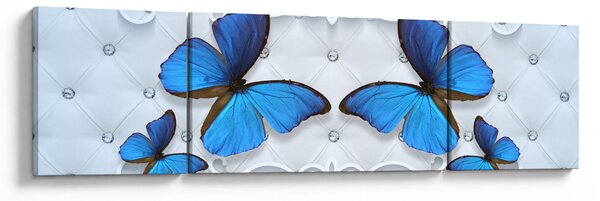 Obraz - Modří motýli (170x50 cm)