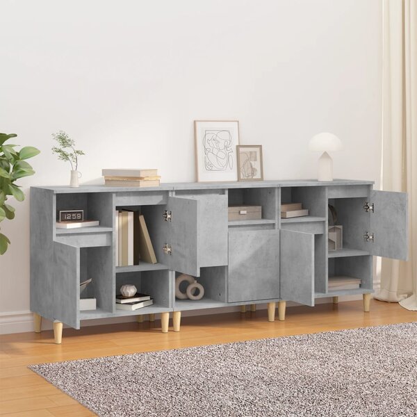 Příborníky 3 ks betonově šedé 60 x 35 x 70 cm kompozitní dřevo 3185739