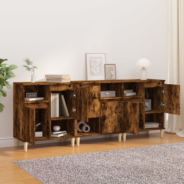 Příborníky 3 ks kouřový dub 60 x 35 x 70 cm kompozitní dřevo 3185740