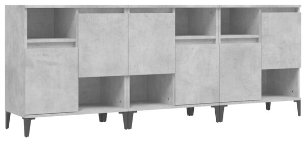 Příborníky 3 ks betonově šedé 60 x 35 x 70 cm kompozitní dřevo 3185747