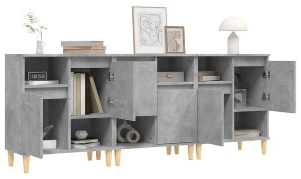 Příborníky 3 ks betonově šedé 60 x 35 x 70 cm kompozitní dřevo 3185739