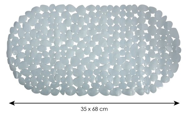 MSV protiskluzová podložka do vany GALETS, šedá, PVC, 35 x 68 cm