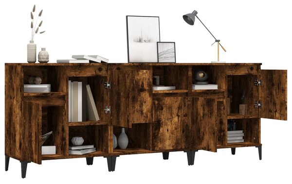 Příborníky 3 ks kouřový dub 60 x 35 x 70 cm kompozitní dřevo 3185748