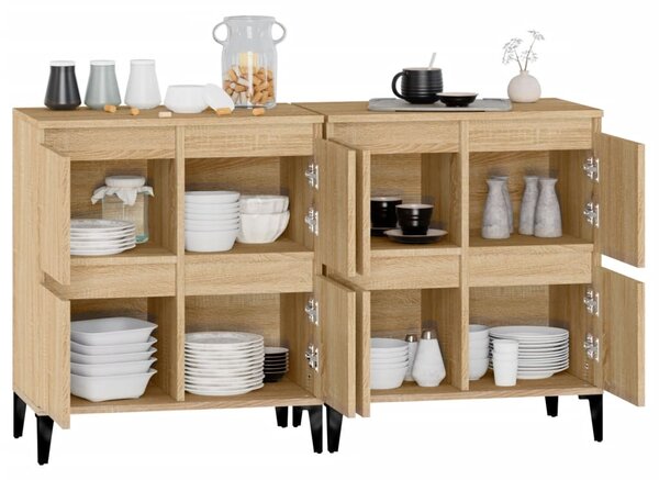 Příborníky 2 ks dub sonoma 60 x 35 x 70 cm kompozitní dřevo 3185762