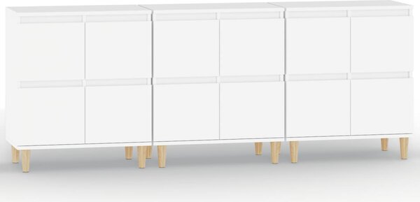 Příborníky 3 ks bílé 60 x 35 x 70 cm kompozitní dřevo 3185767