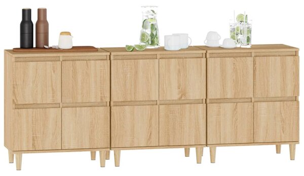 Příborníky 3 ks dub sonoma 60 x 35 x 70 cm kompozitní dřevo 3185770
