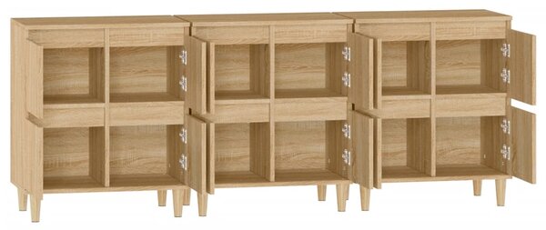 Příborníky 3 ks dub sonoma 60 x 35 x 70 cm kompozitní dřevo 3185770