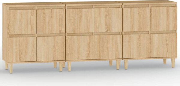Příborníky 3 ks dub sonoma 60 x 35 x 70 cm kompozitní dřevo 3185770