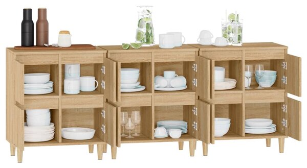 Příborníky 3 ks dub sonoma 60 x 35 x 70 cm kompozitní dřevo 3185770