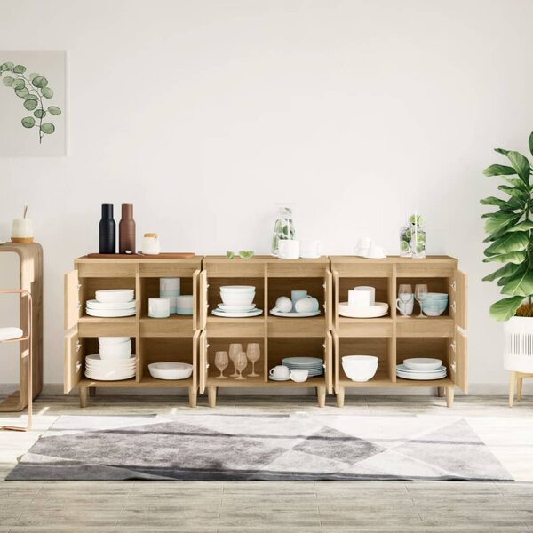 Příborníky 3 ks dub sonoma 60 x 35 x 70 cm kompozitní dřevo 3185770