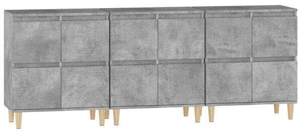 Příborníky 3 ks betonově šedé 60 x 35 x 70 cm kompozitní dřevo 3185771