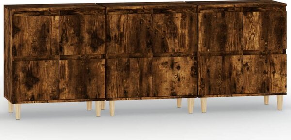 Příborníky 3 ks kouřový dub 60 x 35 x 70 cm kompozitní dřevo 3185772
