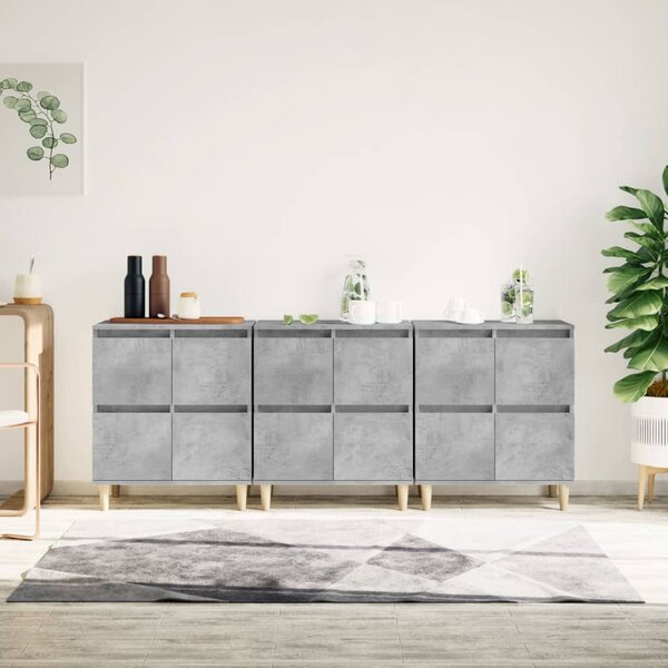 Příborníky 3 ks betonově šedé 60 x 35 x 70 cm kompozitní dřevo 3185771