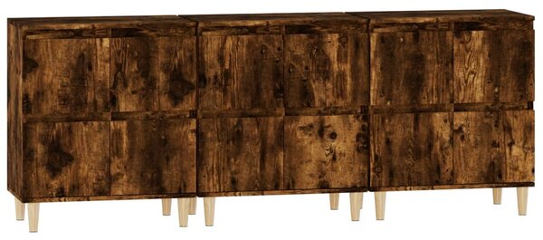 Příborníky 3 ks kouřový dub 60 x 35 x 70 cm kompozitní dřevo 3185772