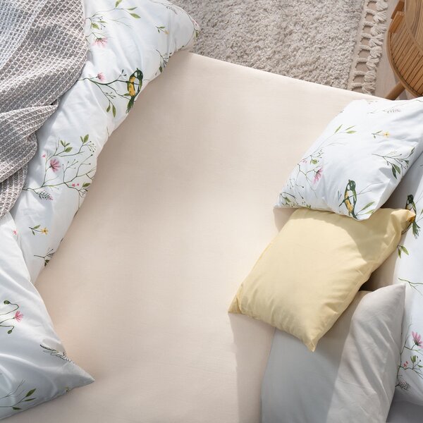 Goldea jersey elastické prostěradlo - béžové 90 x 200 cm