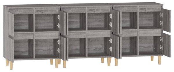 Příborníky 3 ks šedé sonoma 60 x 35 x 70 cm kompozitní dřevo 3185773