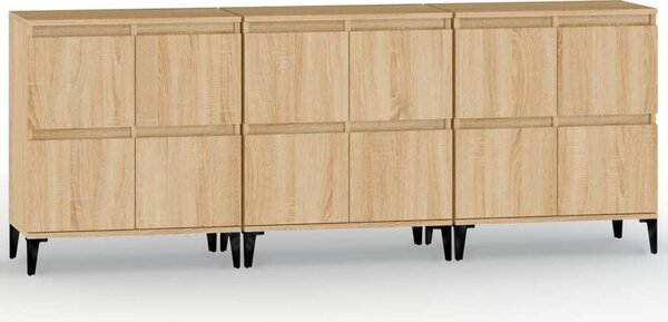 Příborníky 3 ks dub sonoma 60 x 35 x 70 cm kompozitní dřevo 3185778