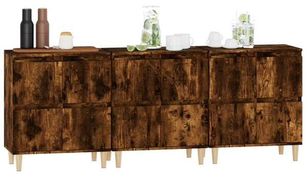 Příborníky 3 ks kouřový dub 60 x 35 x 70 cm kompozitní dřevo 3185772