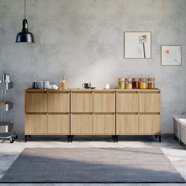 Příborníky 3 ks dub sonoma 60 x 35 x 70 cm kompozitní dřevo 3185778