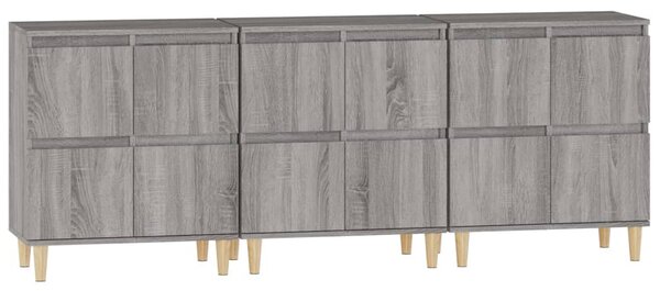 Příborníky 3 ks šedé sonoma 60 x 35 x 70 cm kompozitní dřevo 3185773