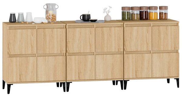 Příborníky 3 ks dub sonoma 60 x 35 x 70 cm kompozitní dřevo 3185778