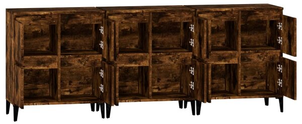 Příborníky 3 ks kouřový dub 60 x 35 x 70 cm kompozitní dřevo 3185780