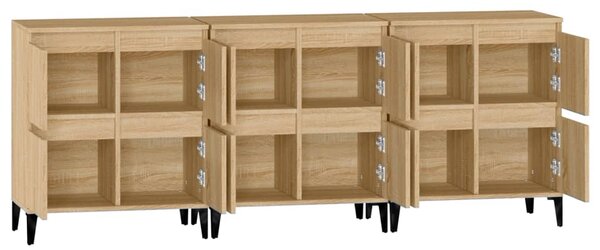 Příborníky 3 ks dub sonoma 60 x 35 x 70 cm kompozitní dřevo 3185778