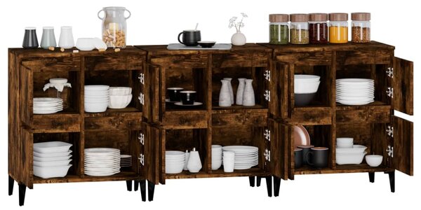 Příborníky 3 ks kouřový dub 60 x 35 x 70 cm kompozitní dřevo 3185780