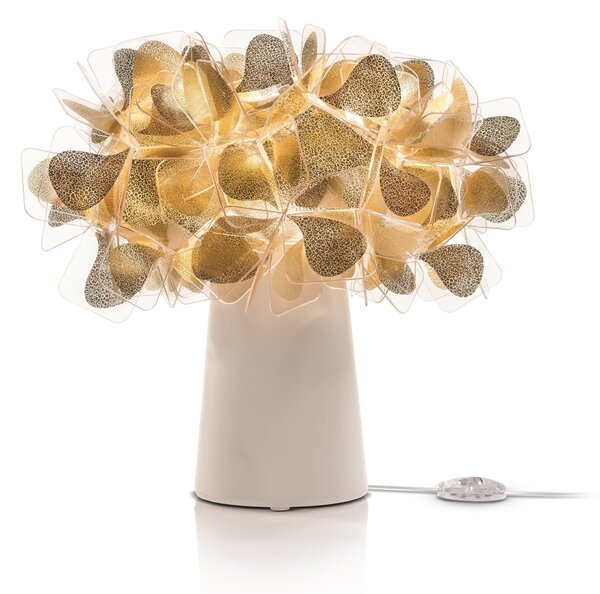 SLAMP CLITS00GNM00000WHBEU Clizia Mama Non Mama Gold Table, stolní lampička s bílým podstavcem, 1x6W E14, výška 25cm