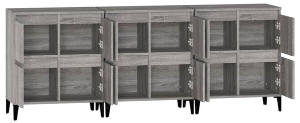 Příborníky 3 ks šedé sonoma 60 x 35 x 70 cm kompozitní dřevo 3185781