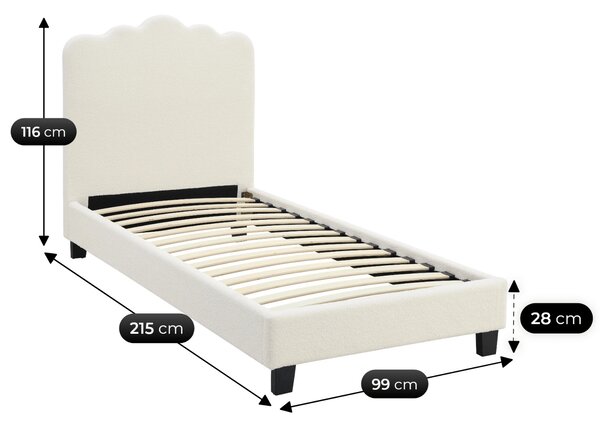 Jednolůžková postel 90 cm Catar 90 (krémová) (s roštem)