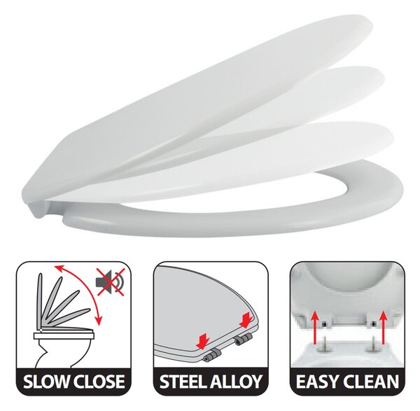 Spirella WC prkénko EASY CLIP, bílé, duroplast Thermodur