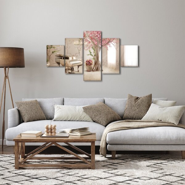Obraz - Snový interiér s klavírem (125x70 cm)