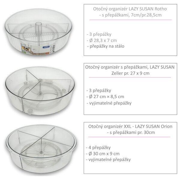 Otočný organizér LAZY SUSAN Rotho - nízký 3,2cm /pr. 29cm