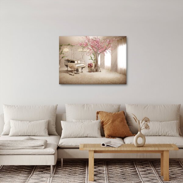 Obraz - Snový interiér s klavírem (70x50 cm)