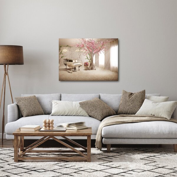 Obraz - Snový interiér s klavírem (70x50 cm)