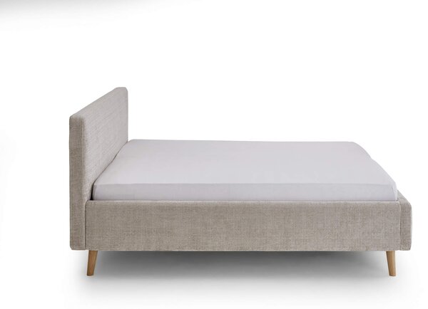 Dvoulůžková postel taupe 140 x 200 cm chenille béžová