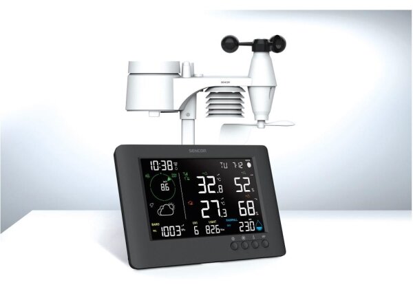 Sencor - Profes. meteostanice s LCD displejem a budíkem 5V/1xCR2032 + 3xAA Wi-Fi