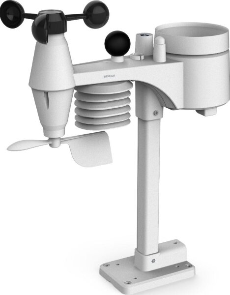 Sencor - Profesionální meteostanice s LCD displejem a budíkem 5V/1xCR2032 + 3xAA