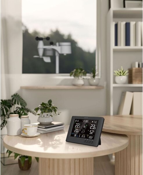 Sencor - Profesionální meteostanice s LCD displejem a budíkem 5V/1xCR2032 + 3xAA