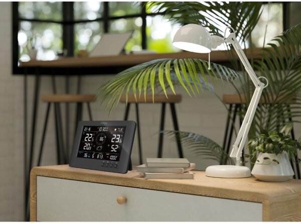 Sencor - Profesionální meteostanice s LCD displejem a budíkem 5V/1xCR2032 + 3xAA