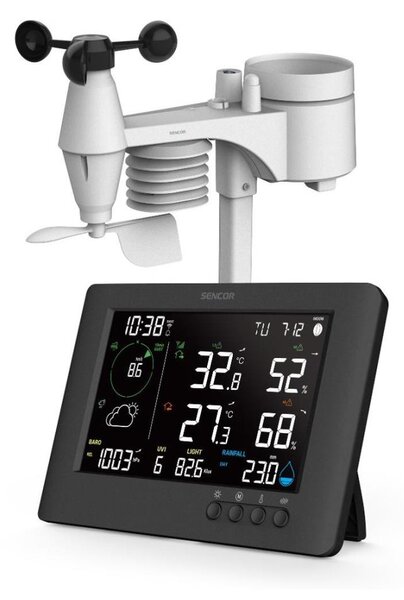 Sencor - Profes. meteostanice s LCD displejem a budíkem 5V/1xCR2032 + 3xAA Wi-Fi