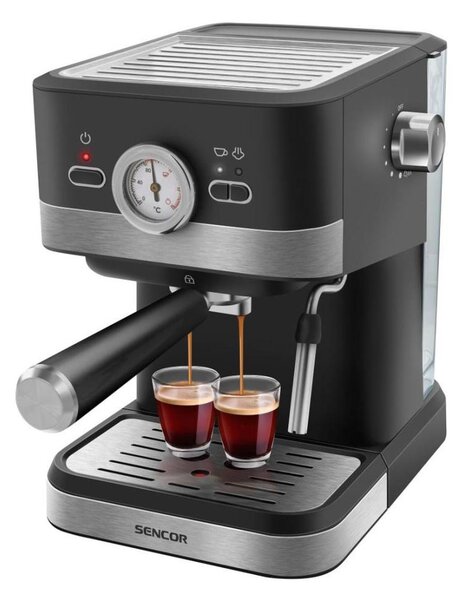 Sencor - Pákový kávovar espresso 1050W/230V černá/matný chrom