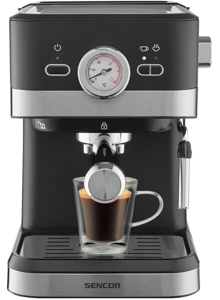 Sencor - Pákový kávovar espresso 1050W/230V černá/matný chrom