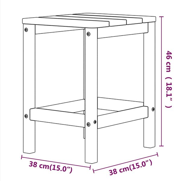 Zahradní stolek Adirondack bílý 38 x 38 x 46 cm HDPE 318641