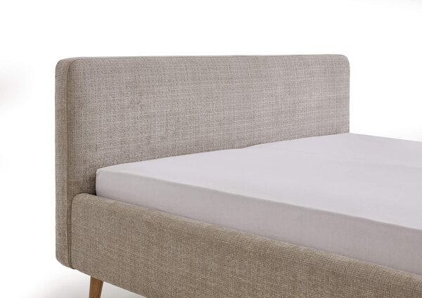 Dvoulůžková postel taupe 140 x 200 cm chenille béžová